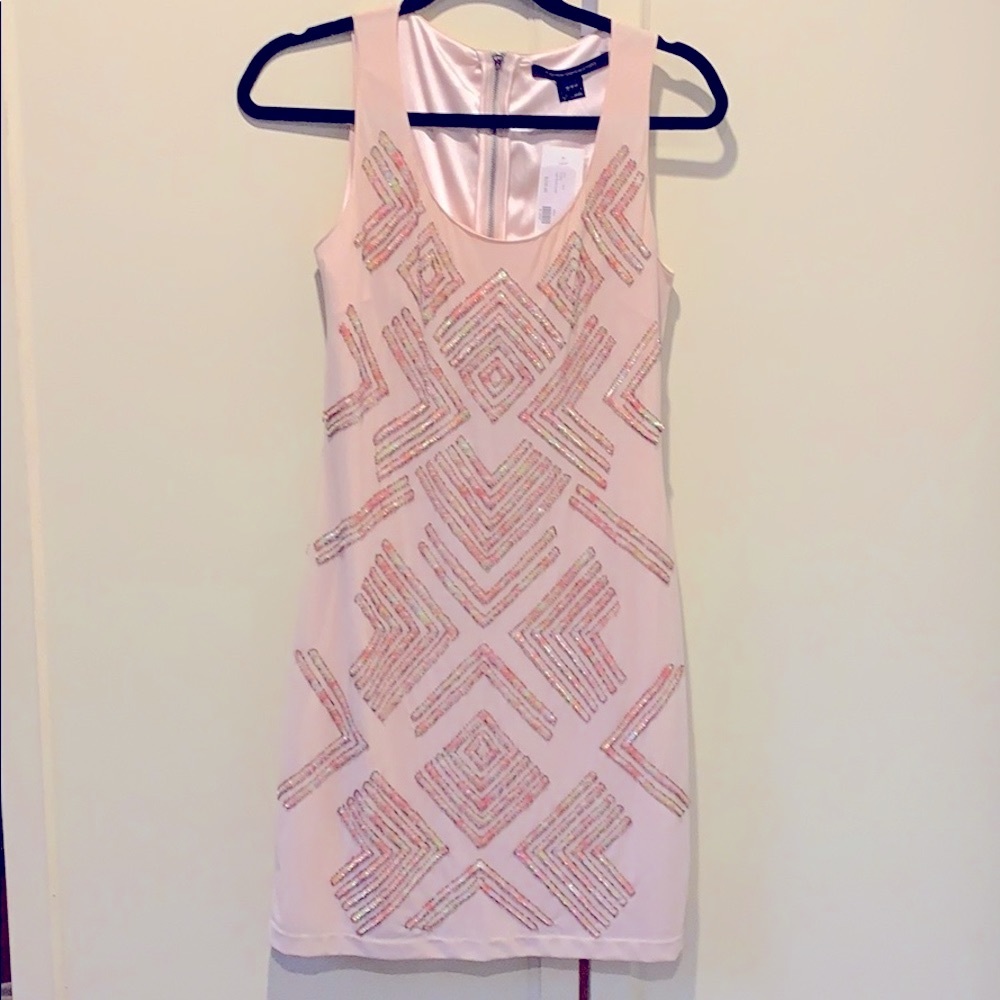 NWT French Connection Blush Sequin Dress size 6